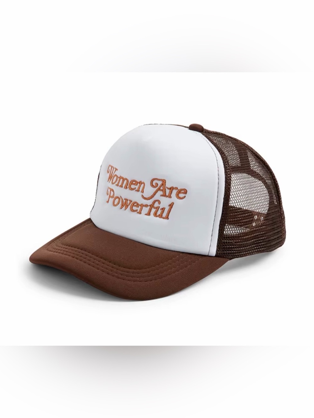 Women Are Powerful Brown & White Trucker Hat